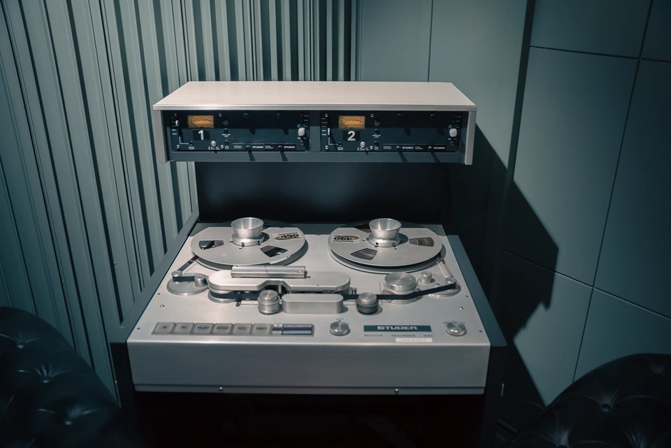 Studer reel-to-reel tape machine in Studio 1 control room