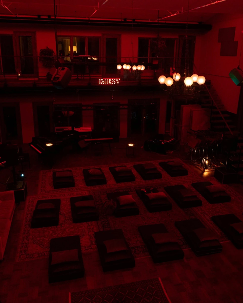 The recording room prepared for Sleep Event