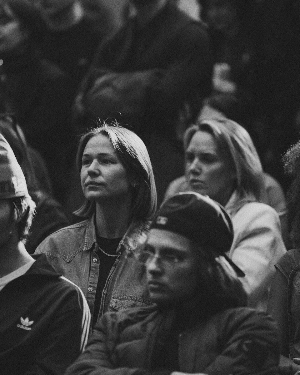 The seated audience at the Dolby listening event