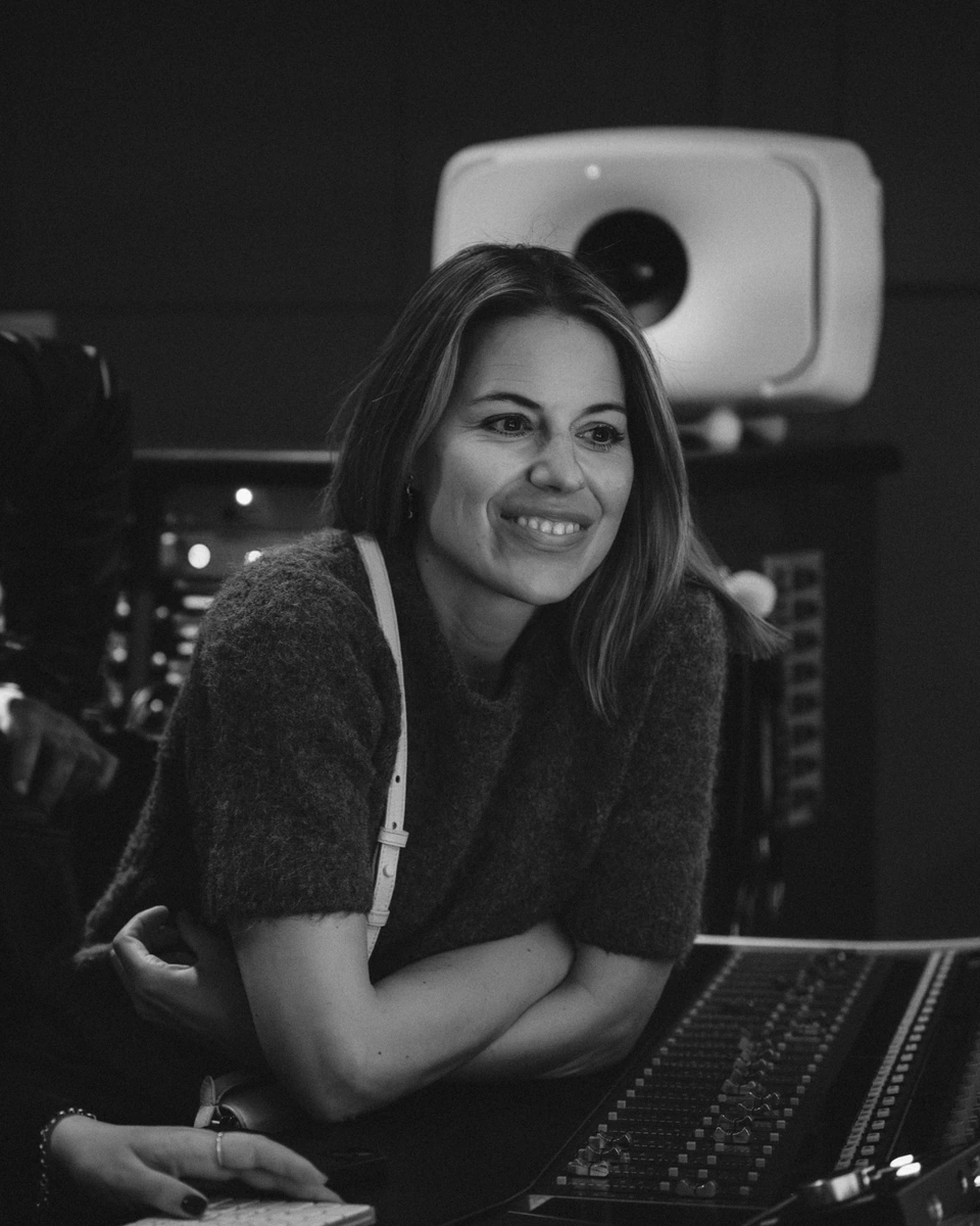 At the studio console during the Dolby event