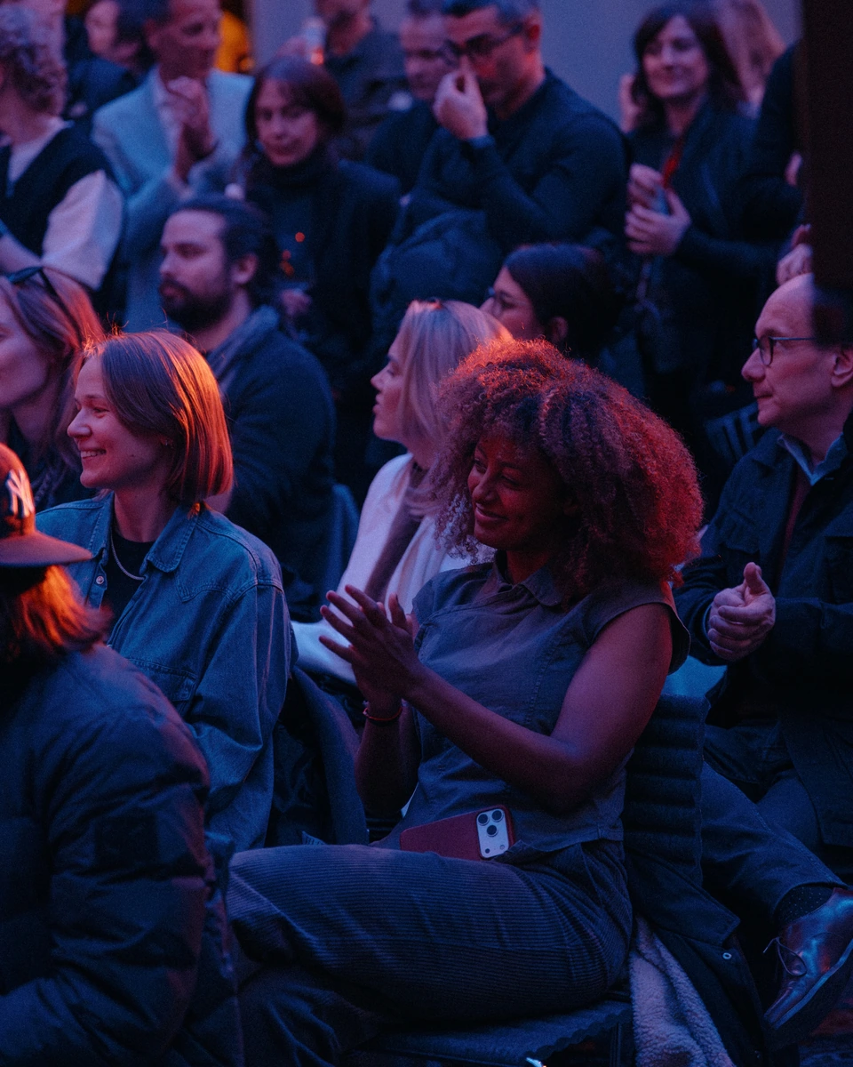 The audience listening at the Dolby event