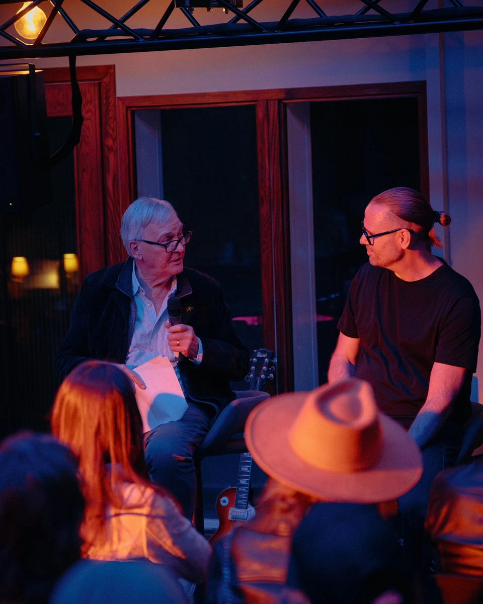 An on-stage conversation during the Dolby event