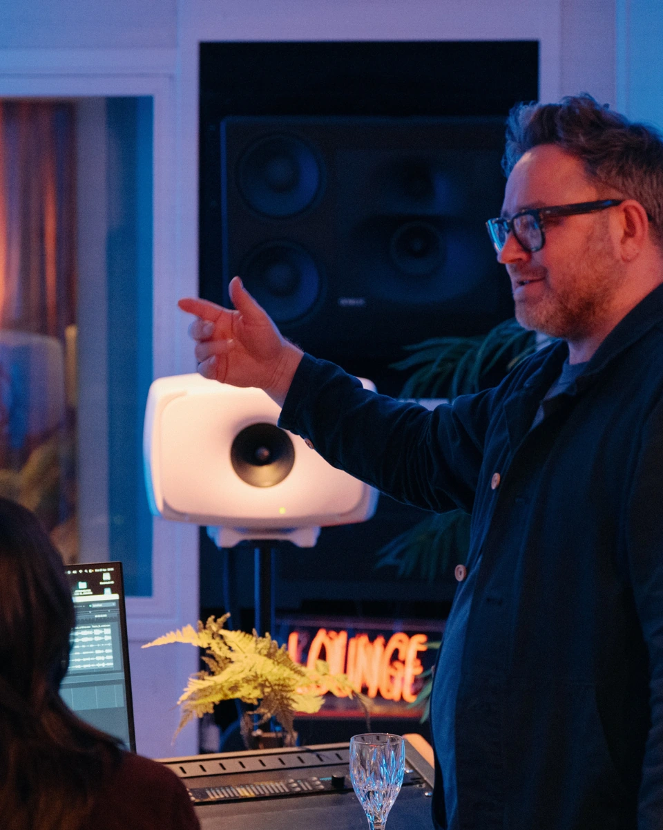 A presentation during the Dolby listening event
